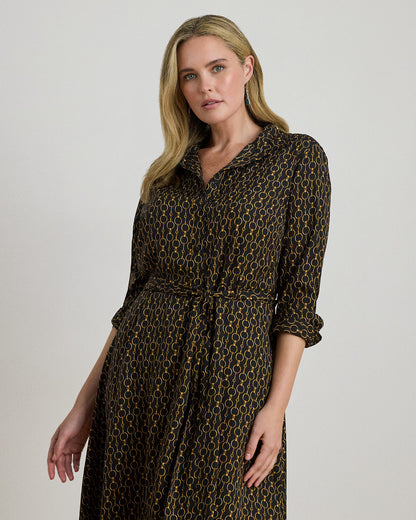 Ralph Lauren ChainPrint Crepe Shirtdress