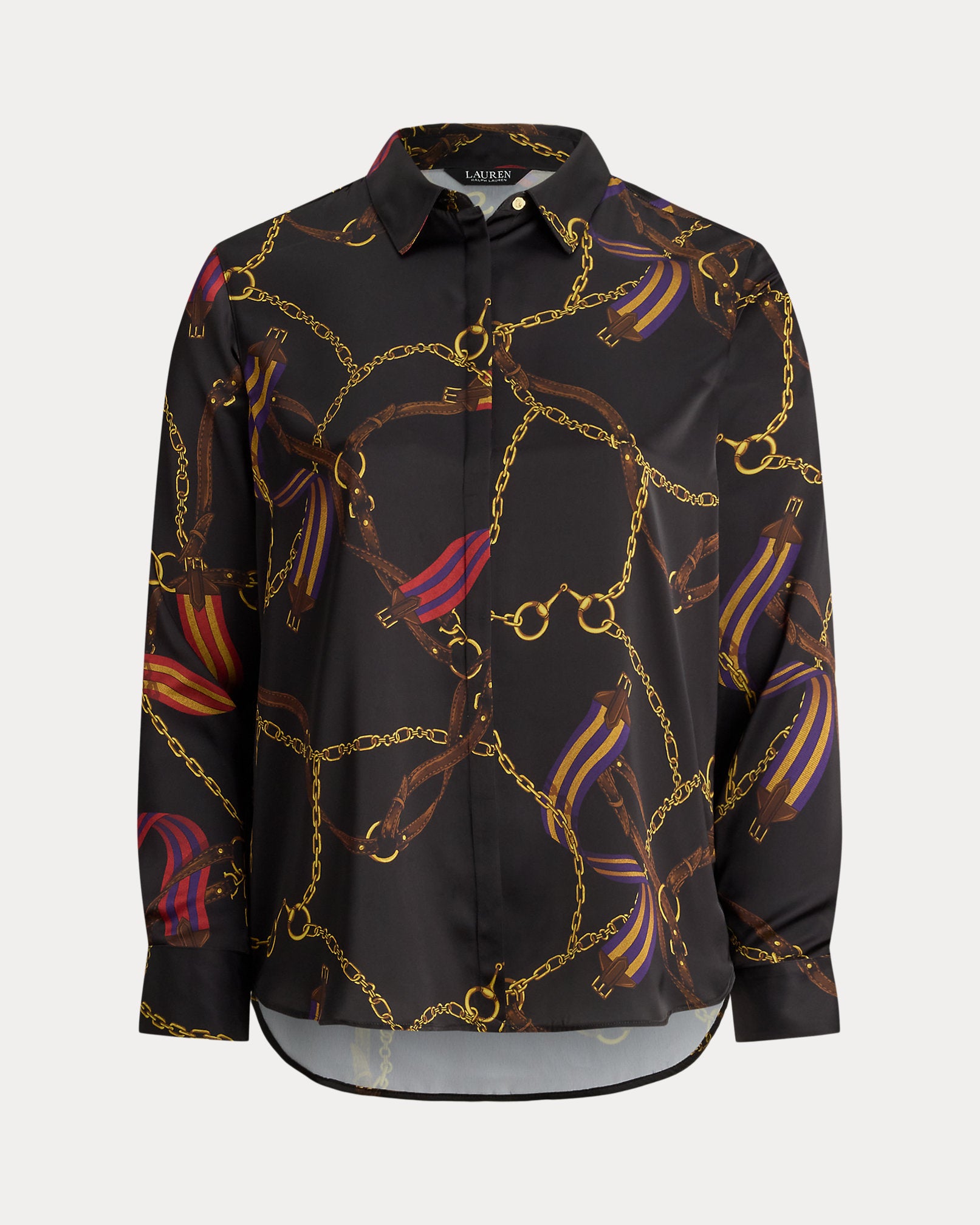 Ralph Lauren Classic Fit BeltingPrint Satin Shirt