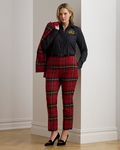 Ralph Lauren Checked Plaid WoolBlend Cropped Pant