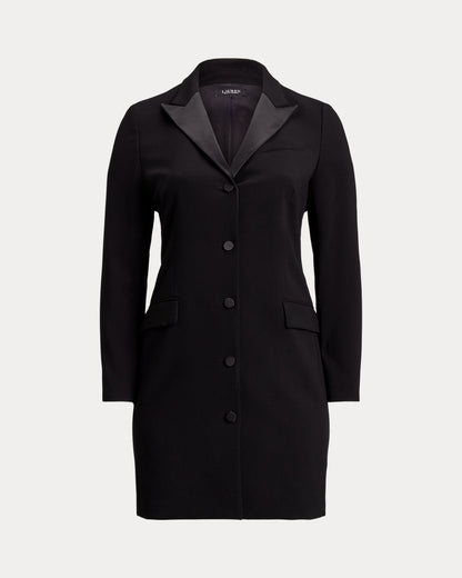 Ralph Lauren SatinTrim DoubleFaced Crepe Dress