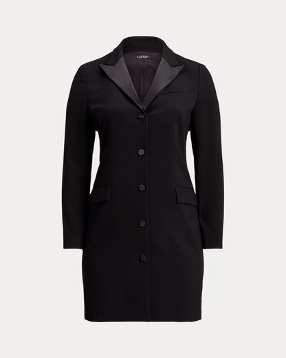 Ralph Lauren SatinTrim DoubleFaced Crepe Dress