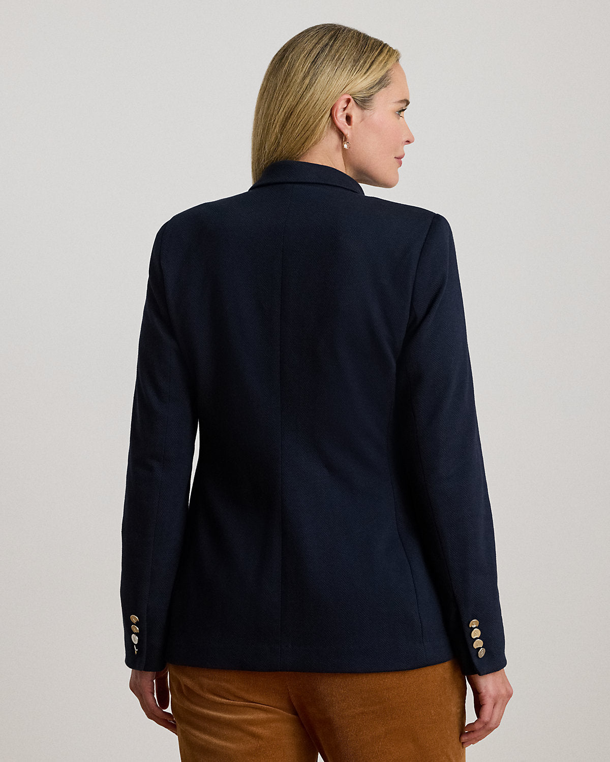 Ralph Lauren BuckleTrim Herringbone Jacquard Blazer