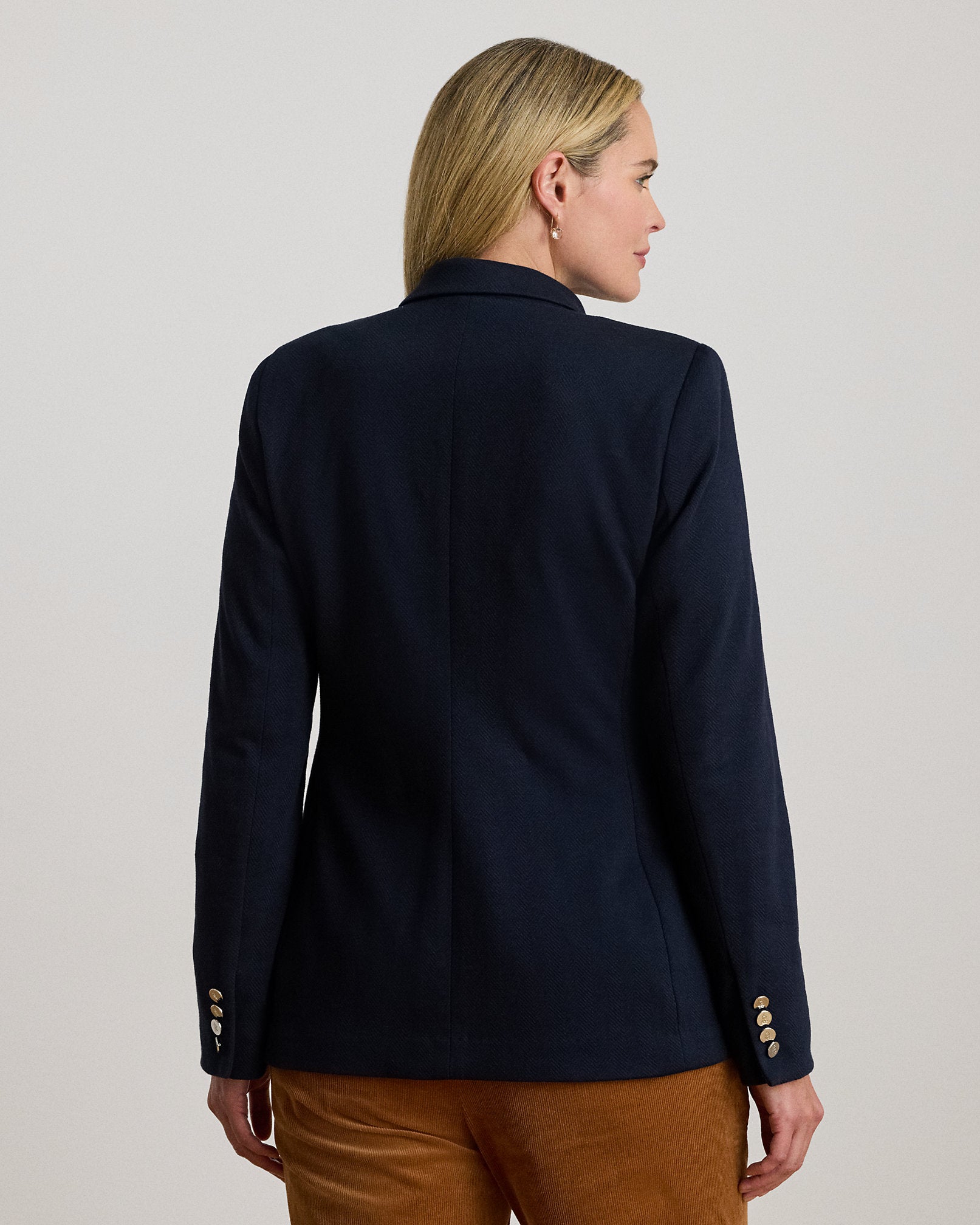 Ralph Lauren BuckleTrim Herringbone Jacquard Blazer