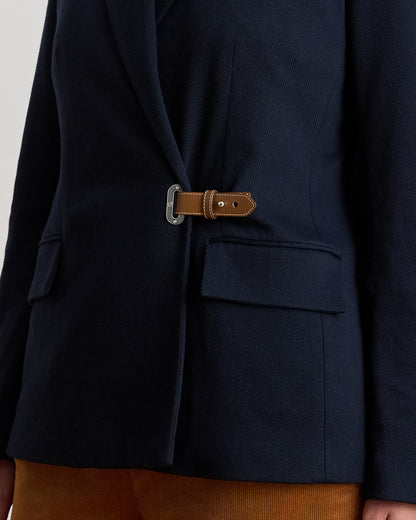 Ralph Lauren BuckleTrim Herringbone Jacquard Blazer