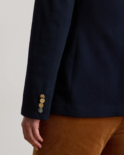 Ralph Lauren BuckleTrim Herringbone Jacquard Blazer