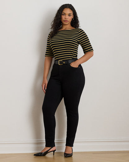 Ralph Lauren Metallic Striped Boatneck Tee