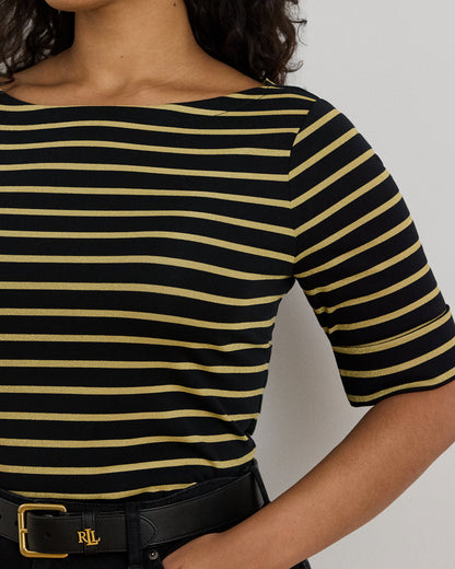 Ralph Lauren Metallic Striped Boatneck Tee