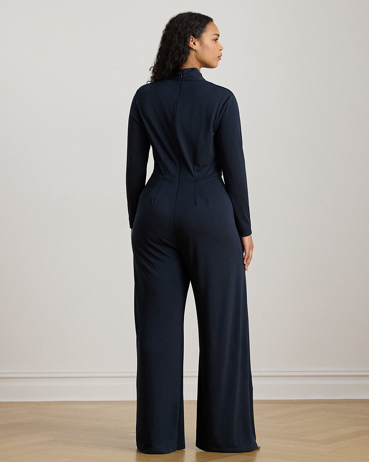 Ralph Lauren BuckleTrim Jersey Surplice Jumpsuit