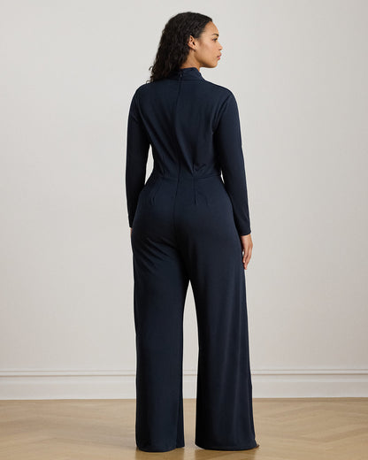 Ralph Lauren BuckleTrim Jersey Surplice Jumpsuit