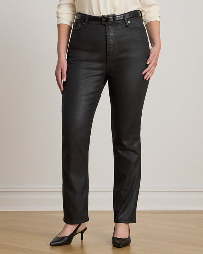 Ralph Lauren Coated HighRise Straight Ankle Jean