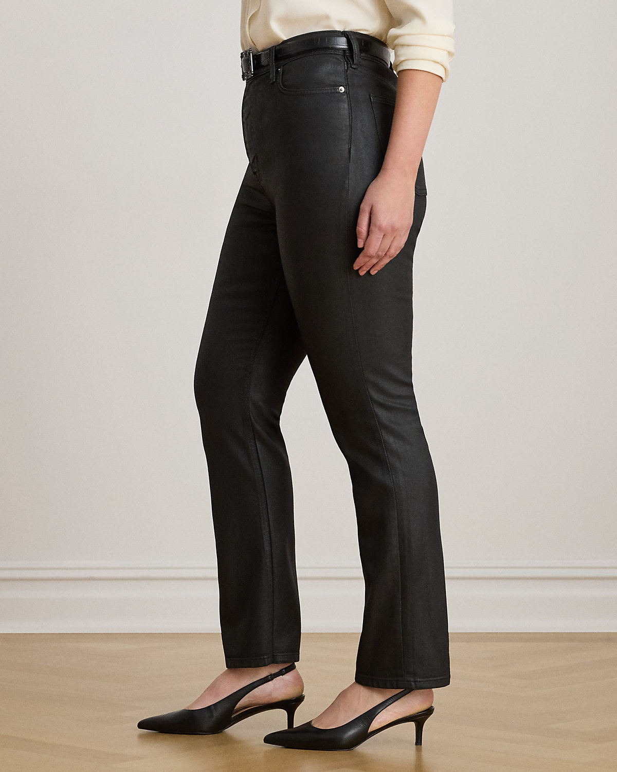 Ralph Lauren Coated HighRise Straight Ankle Jean