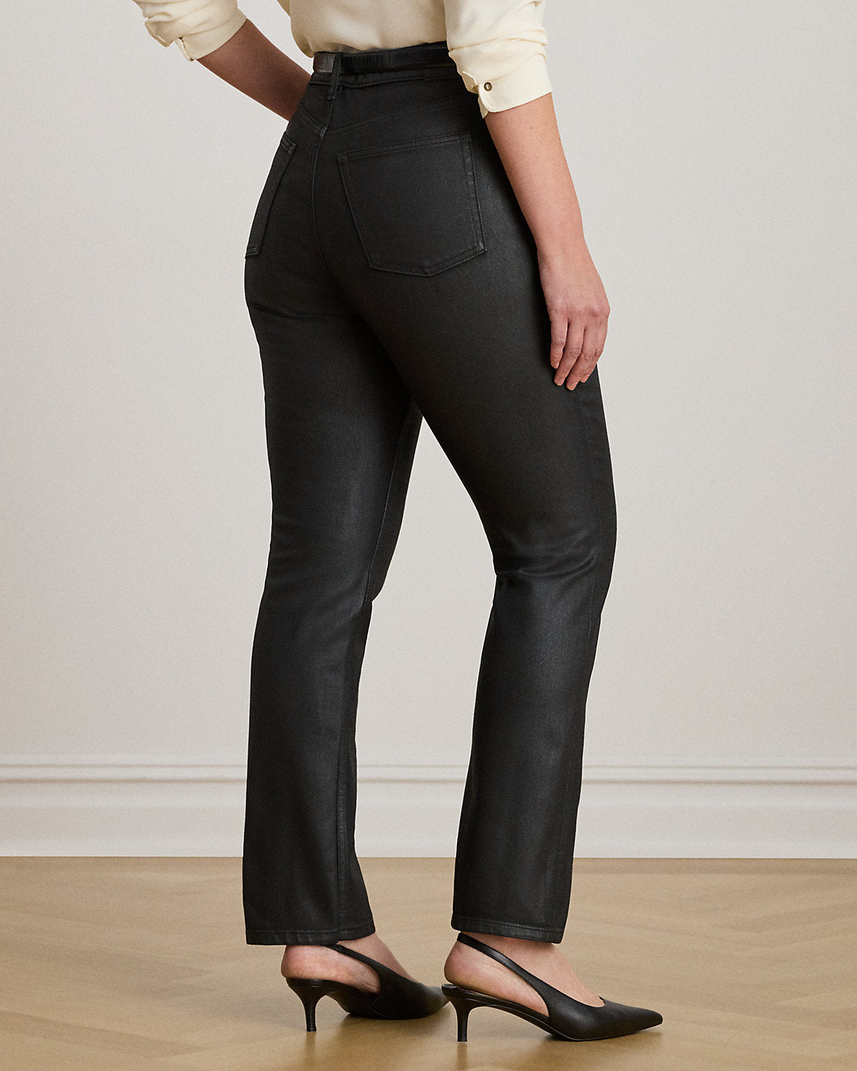 Ralph Lauren Coated HighRise Straight Ankle Jean