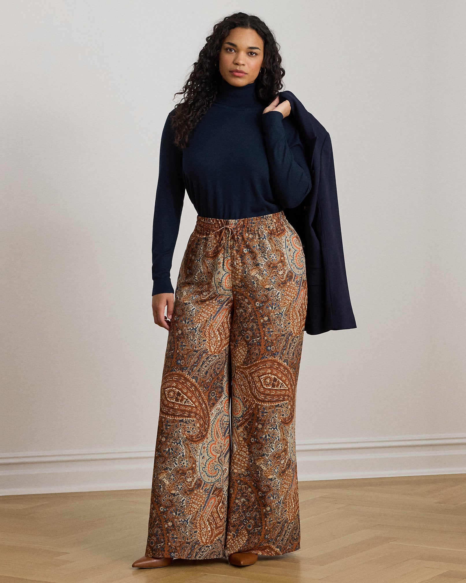 Ralph Lauren Paisley Crepe WideLeg Pant