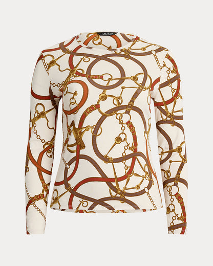 Ralph Lauren BeltingPrint Cotton LongSleeve Tee