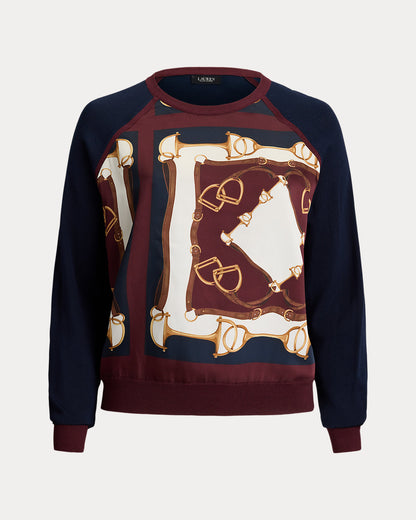 Ralph Lauren EquestrianPrint CottonBlend Sweater