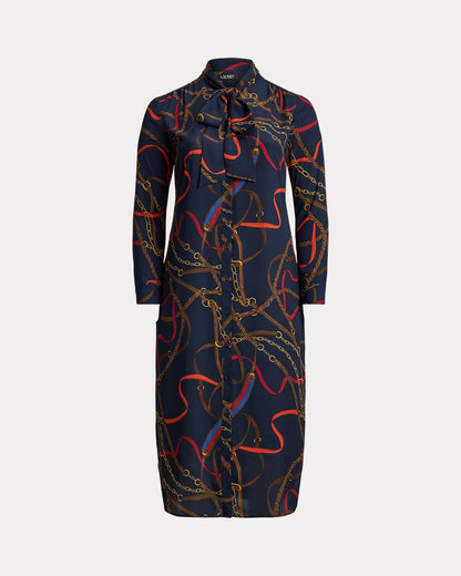 Ralph Lauren Print Georgette TieNeck Shirtdress