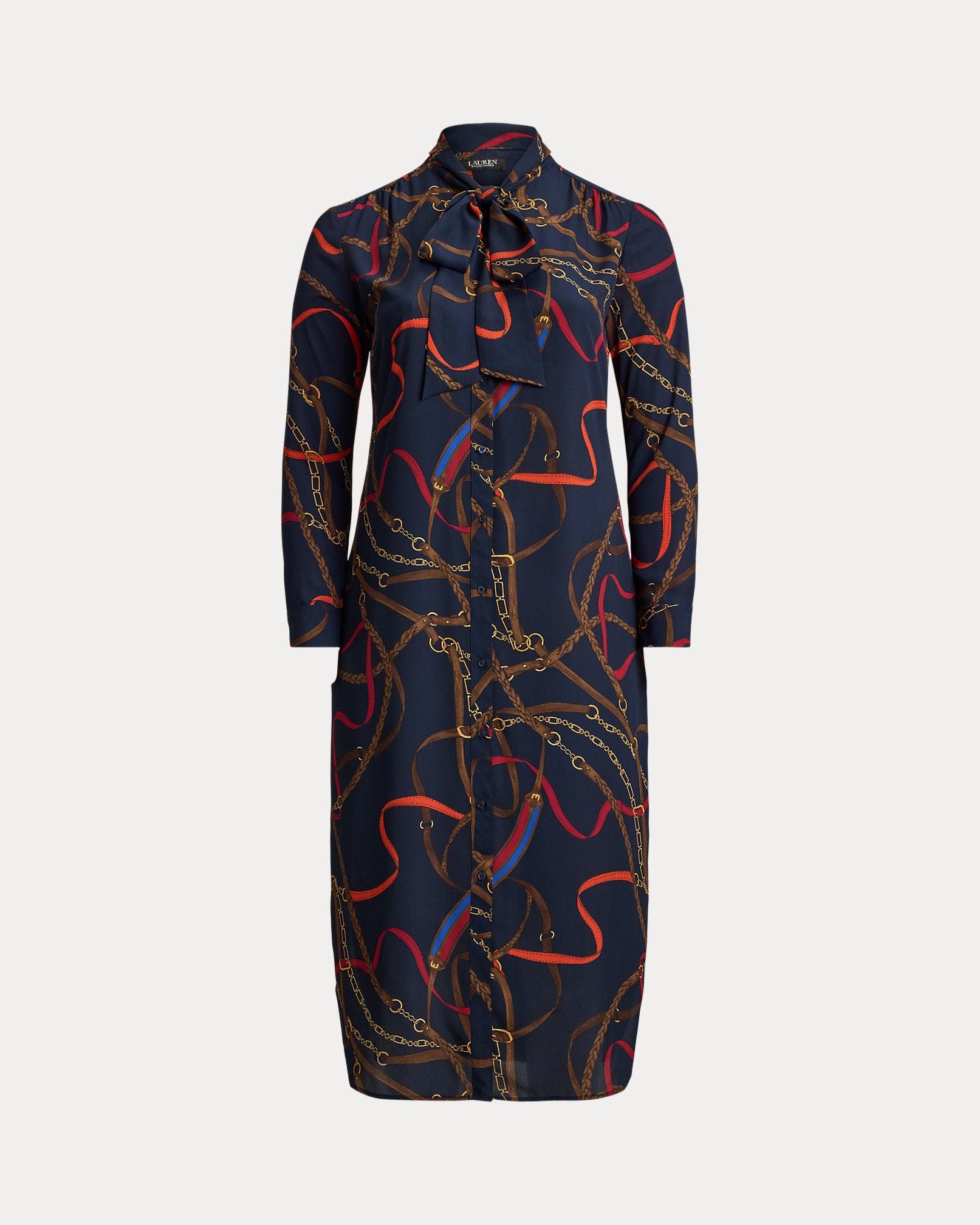 Ralph Lauren Print Georgette TieNeck Shirtdress