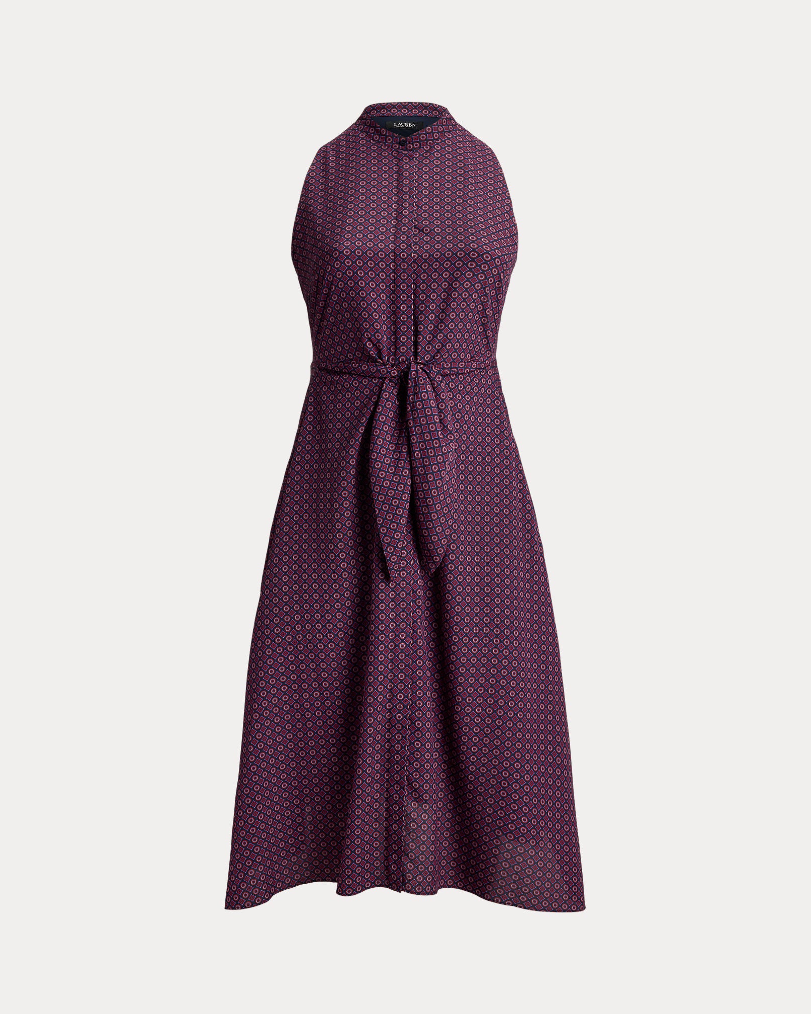 Ralph Lauren Print TieFront Crepe Sleeveless Dress