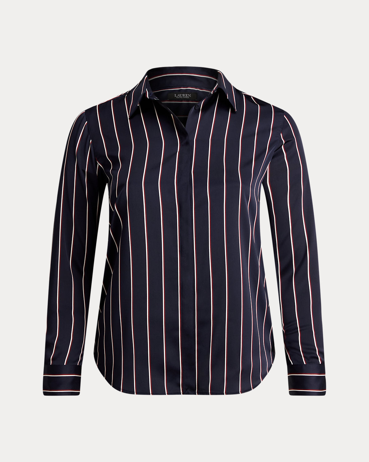 Ralph Lauren Classic Fit Striped Charmeuse Shirt