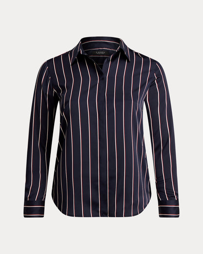 Ralph Lauren Classic Fit Striped Charmeuse Shirt