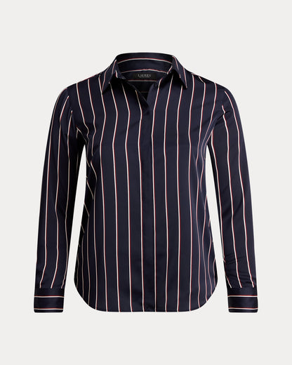 Ralph Lauren Classic Fit Striped Charmeuse Shirt