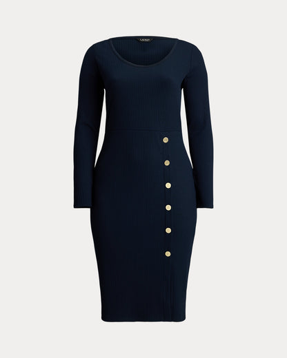 Ralph Lauren ButtonTrim RibKnit Dress