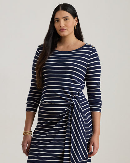 Ralph Lauren Striped TieFront CottonBlend Dress