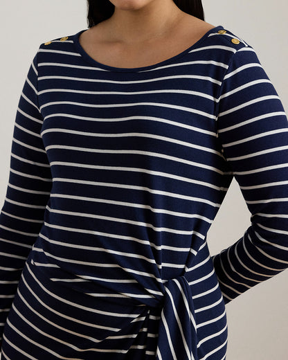 Ralph Lauren Striped TieFront CottonBlend Dress