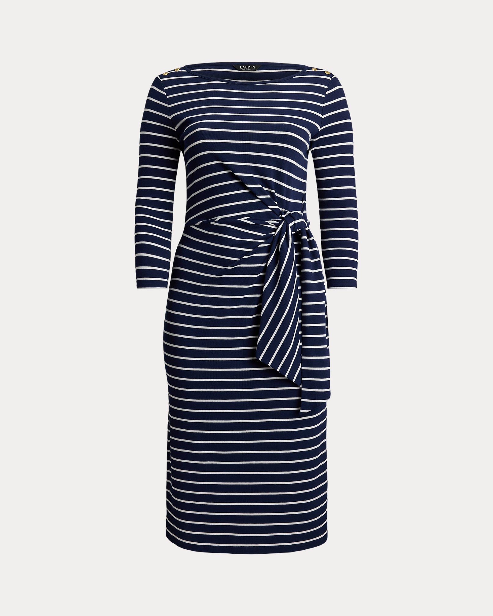 Ralph Lauren Striped TieFront CottonBlend Dress