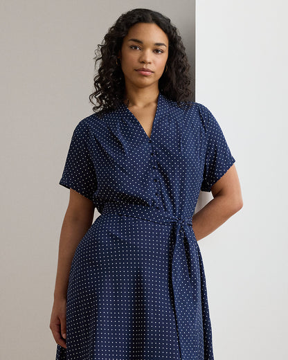 Ralph Lauren PolkaDot Belted Crepe Dress