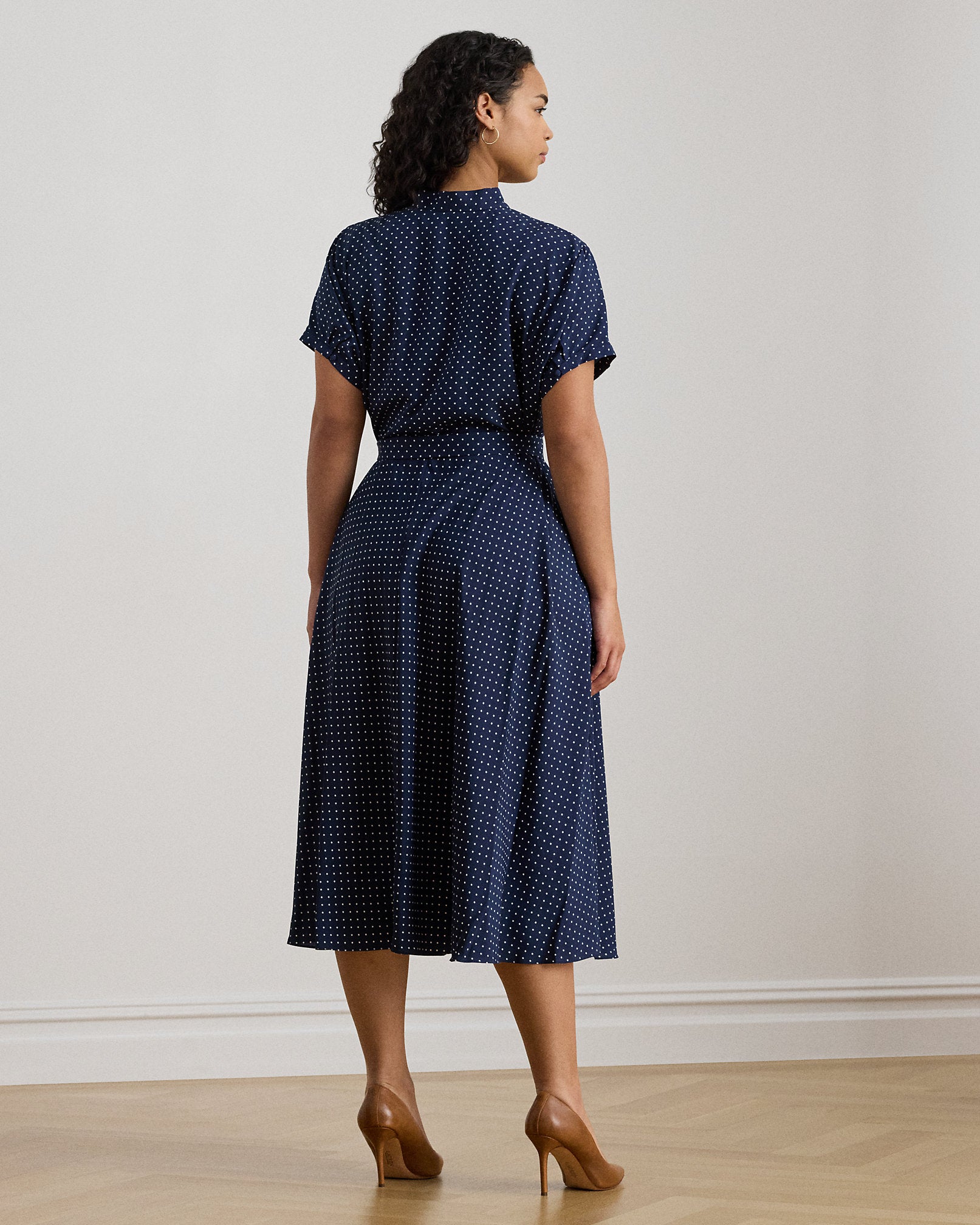 Ralph Lauren PolkaDot Belted Crepe Dress