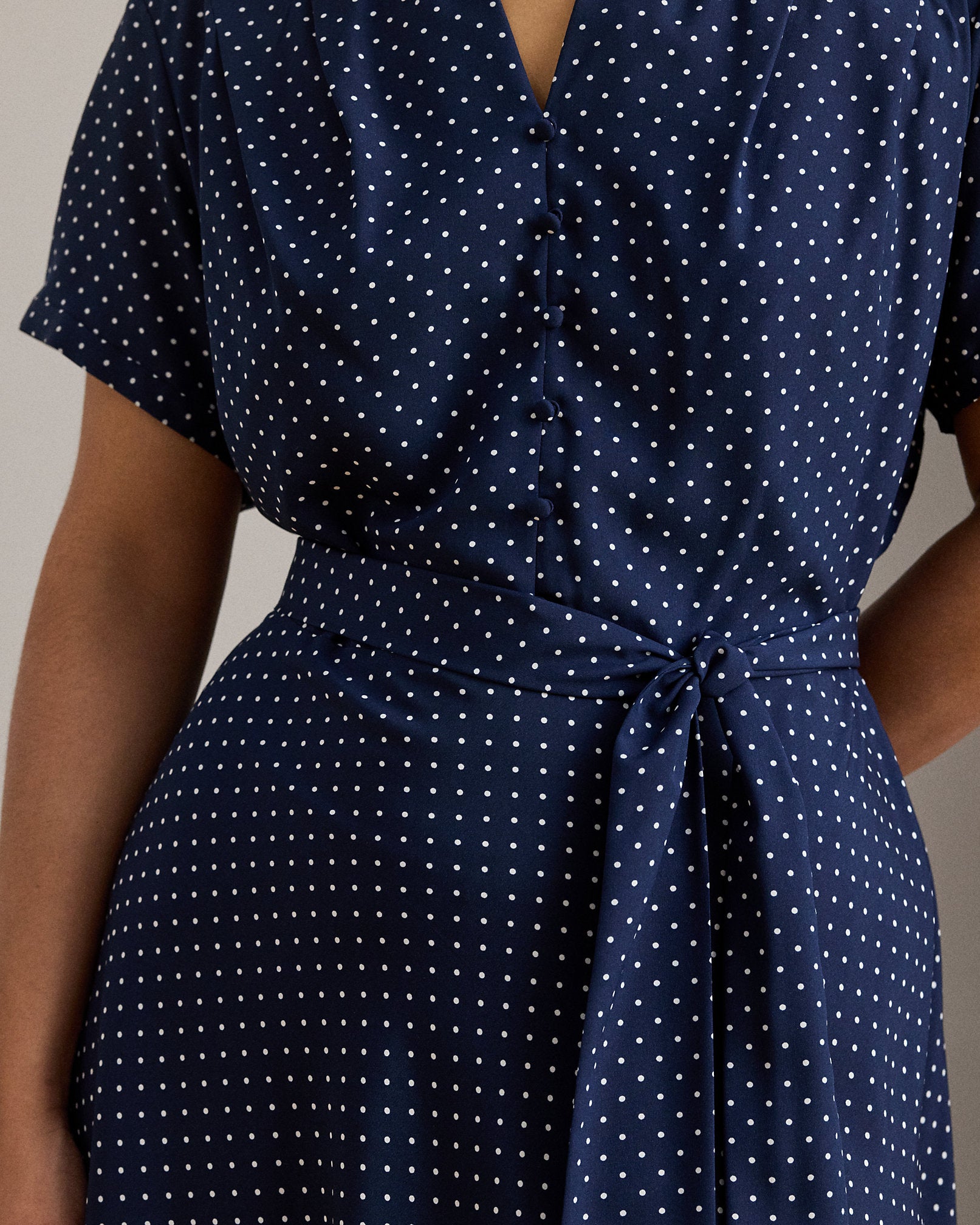 Ralph Lauren PolkaDot Belted Crepe Dress
