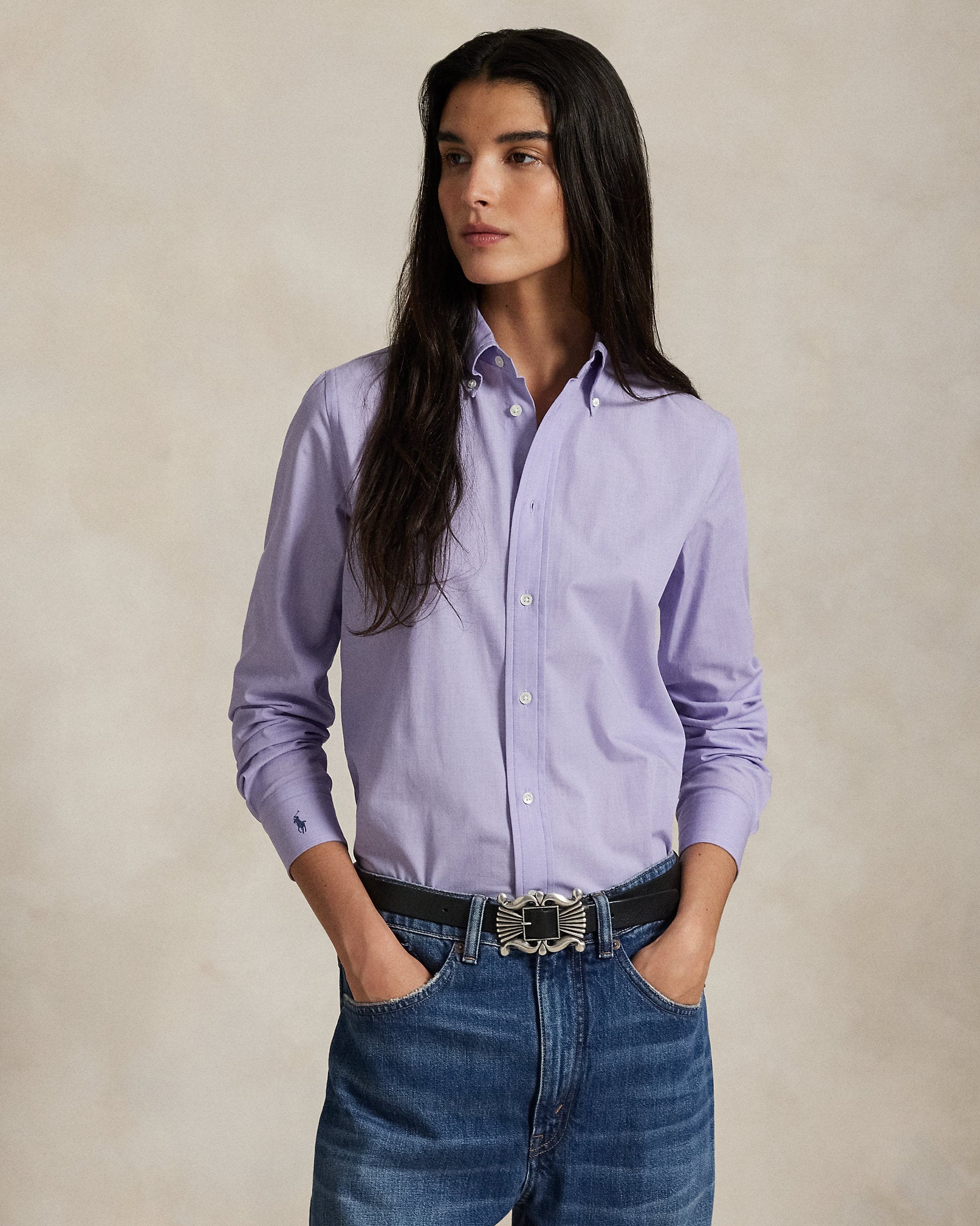Ralph Lauren EndOnEnd Stretch Slim Fit Cotton Shirt