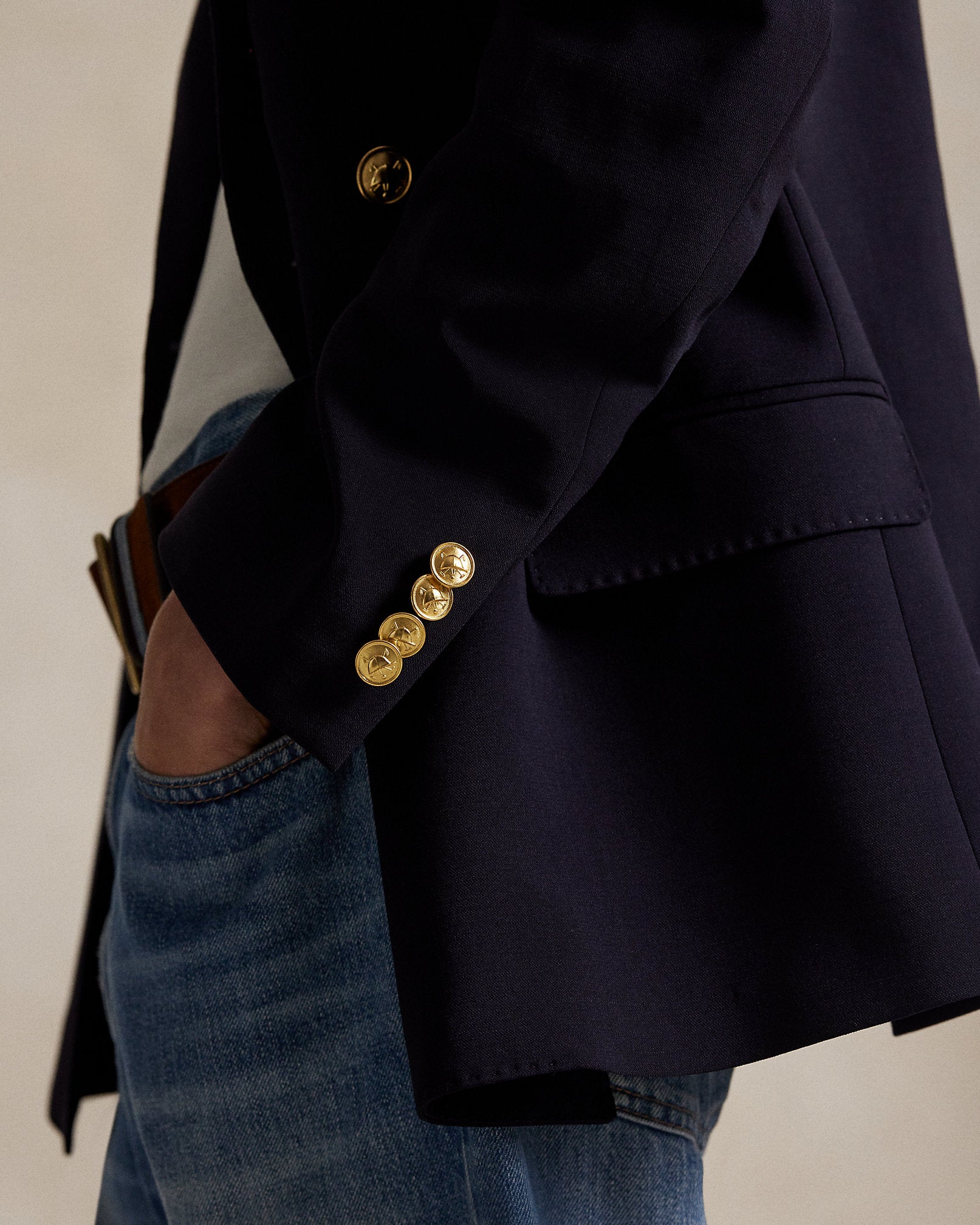 Ralph Lauren DoubleBreasted Stretch Wool Blazer