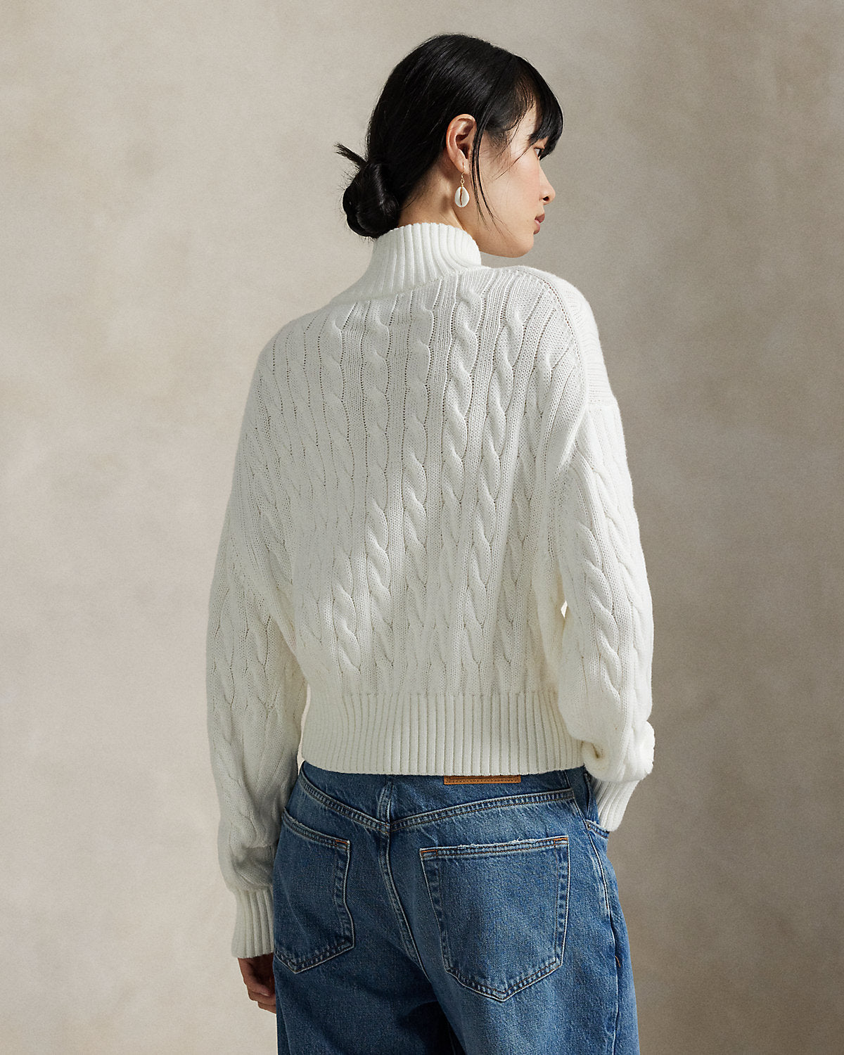 Ralph Lauren CableKnit Cotton QuarterZip Sweater