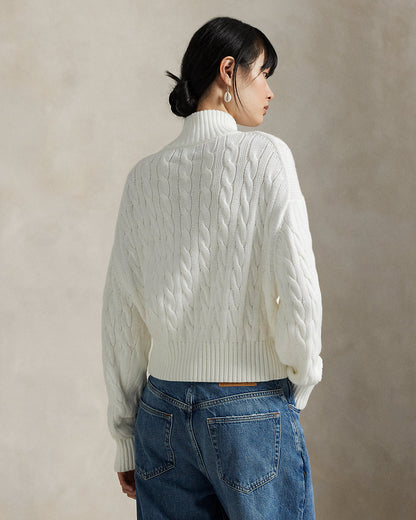 Ralph Lauren CableKnit Cotton QuarterZip Sweater