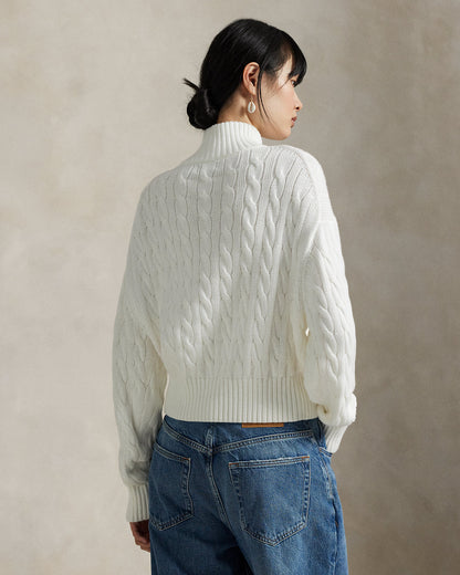 Ralph Lauren CableKnit Cotton QuarterZip Sweater