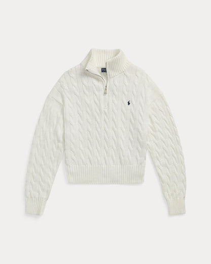 Ralph Lauren CableKnit Cotton QuarterZip Sweater