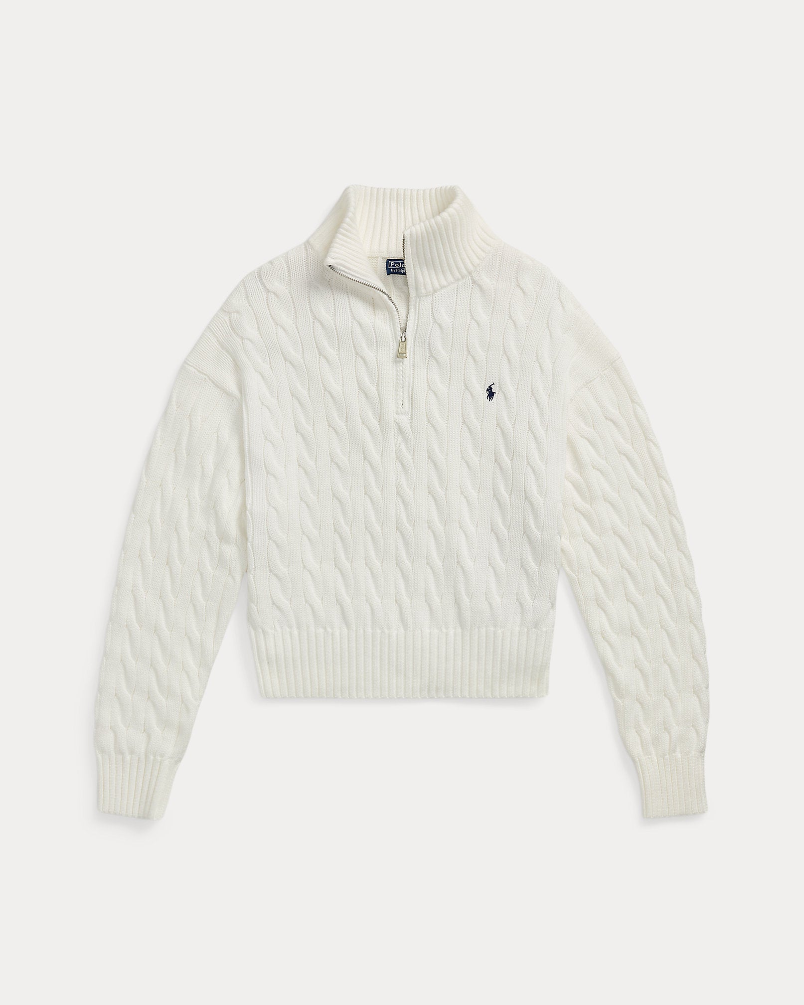 Ralph Lauren CableKnit Cotton QuarterZip Sweater