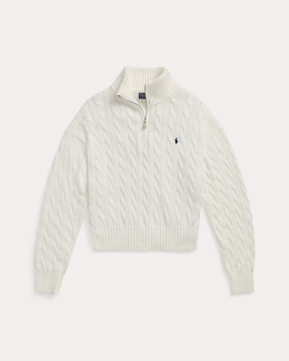 Ralph Lauren CableKnit Cotton QuarterZip Sweater