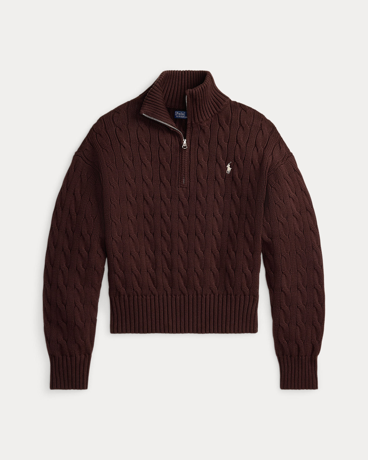 Ralph Lauren CableKnit Cotton QuarterZip Sweater