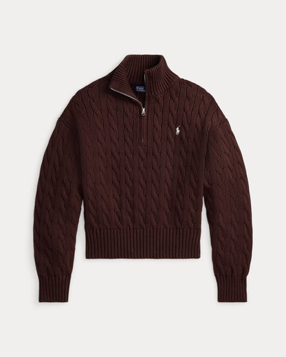 Ralph Lauren CableKnit Cotton QuarterZip Sweater