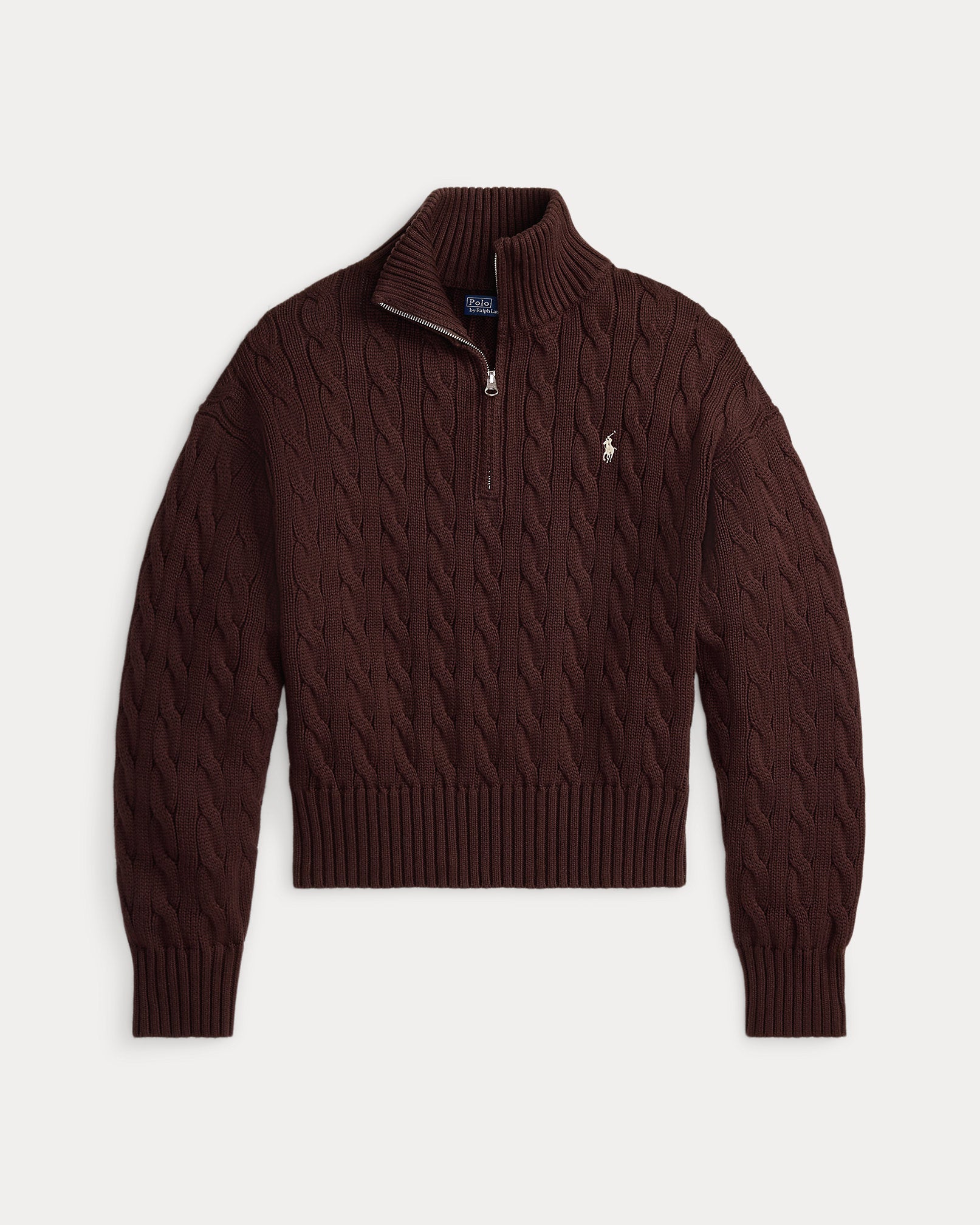 Ralph Lauren CableKnit Cotton QuarterZip Sweater