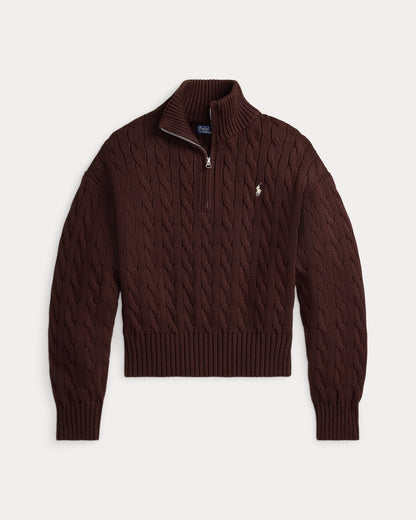 Ralph Lauren CableKnit Cotton QuarterZip Sweater