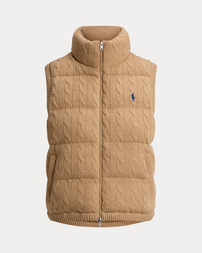 Ralph Lauren CableKnit WoolCashmere Puffer Vest