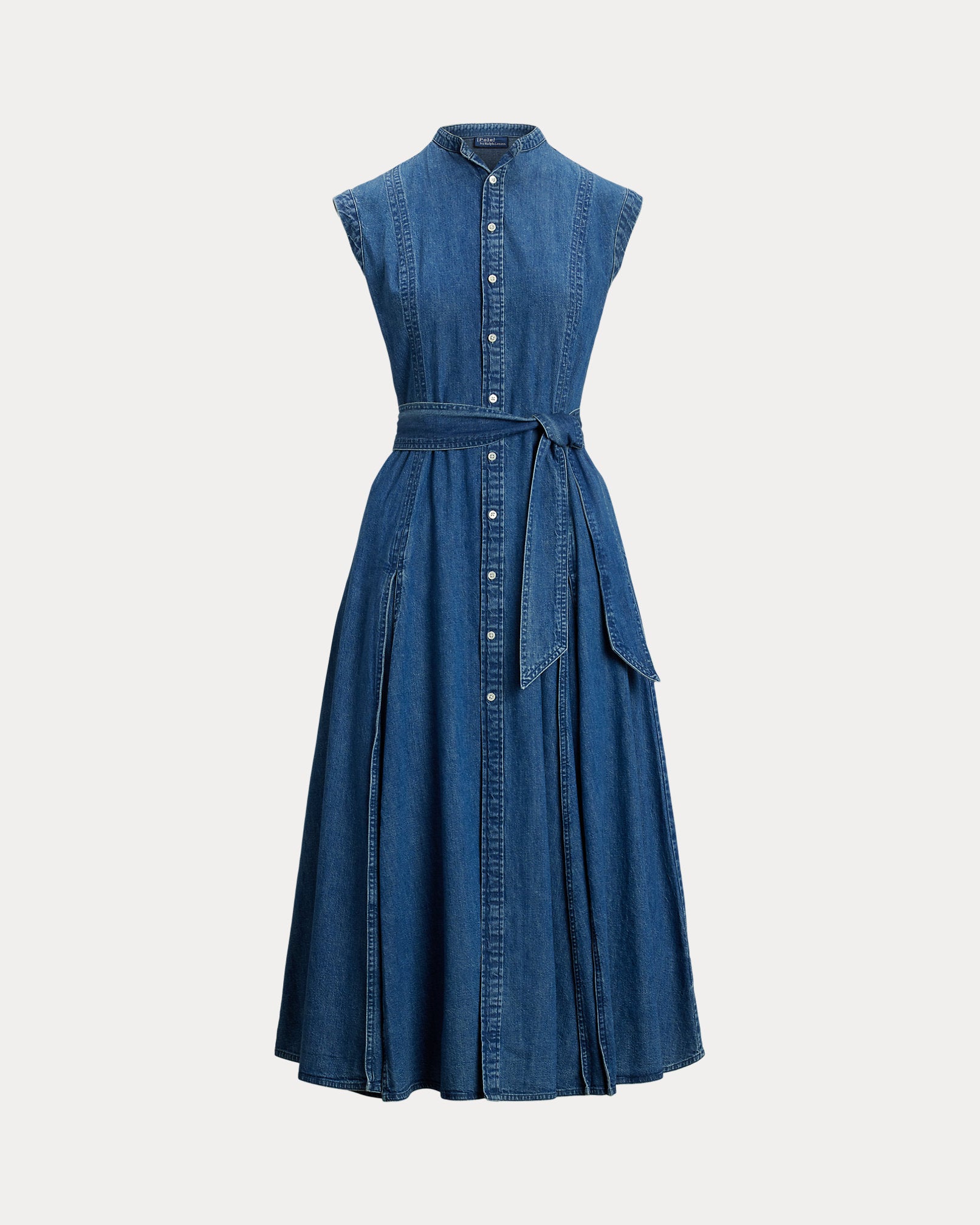 Ralph Lauren Belted Denim Sleeveless ALine Dress