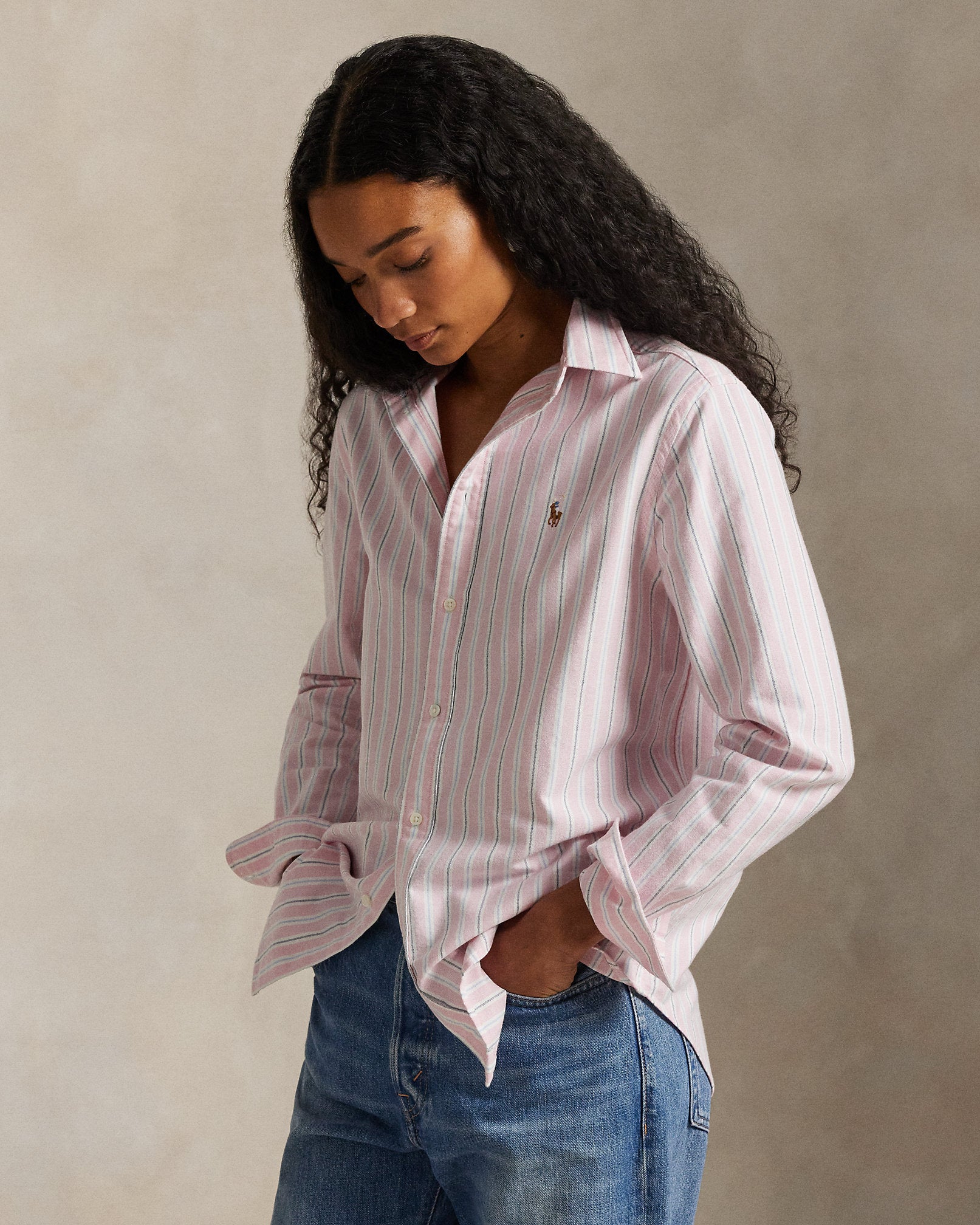 Ralph Lauren Classic Fit Striped Cotton Oxford Shirt
