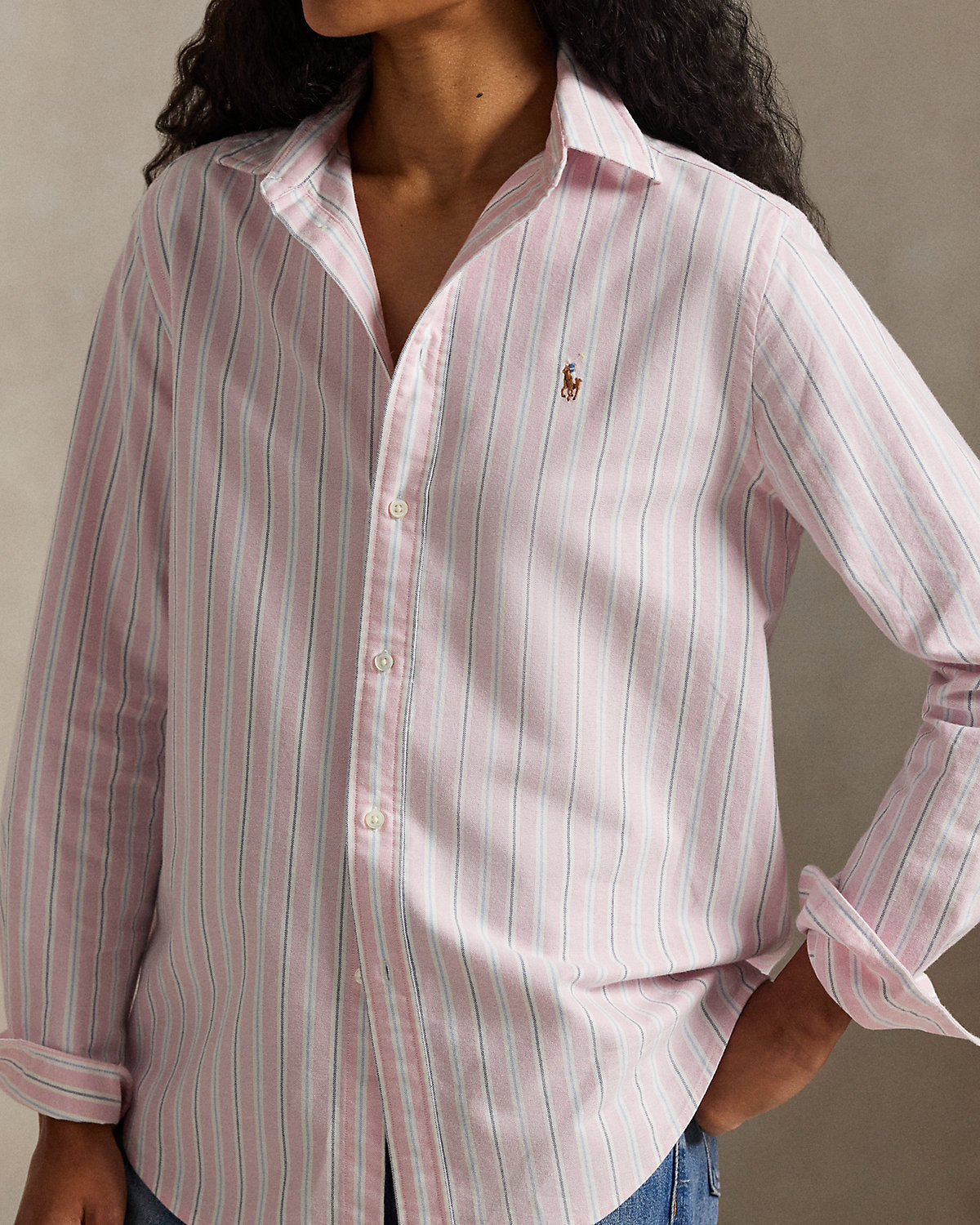 Ralph Lauren Classic Fit Striped Cotton Oxford Shirt