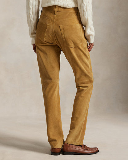 Ralph Lauren Suede Relaxed Straight Pant