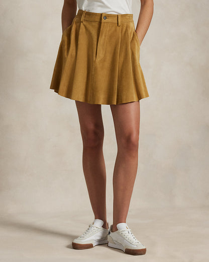 Ralph Lauren Pleated Suede Skirt